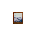 Steel Framed insant film photograph of a coastal scene in the keeweenaw peninsula  on a white background